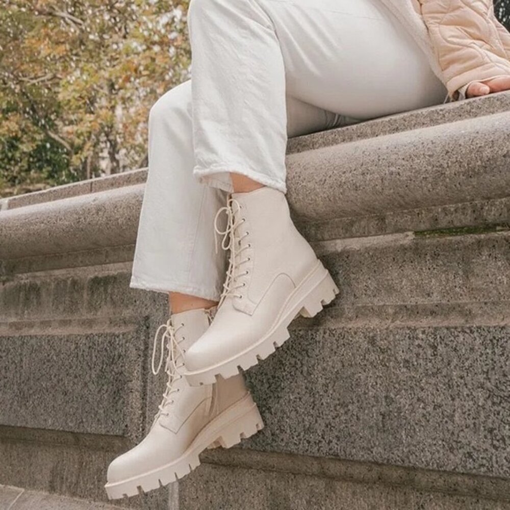 Sam Edelman Size 11 Garret Chunky Combat Boot Ivory